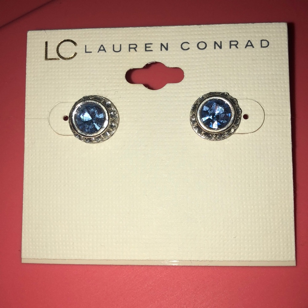 Lauren Conrad Blue Sparkly Stud Earrings